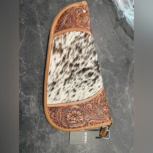 Leather and Hairon Pistol Case 15" NEW
